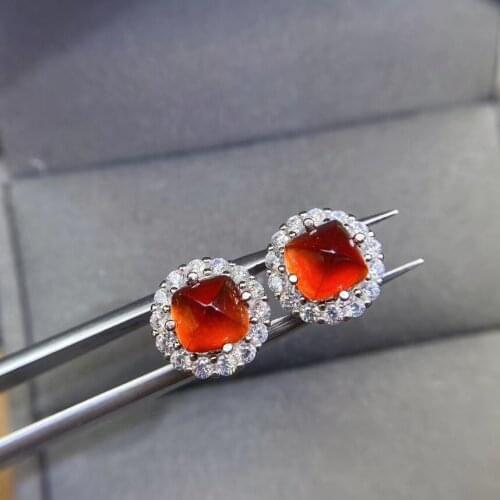 Garnet Earring 925 Sterling Silver Fine Jewelry Garnet Earring