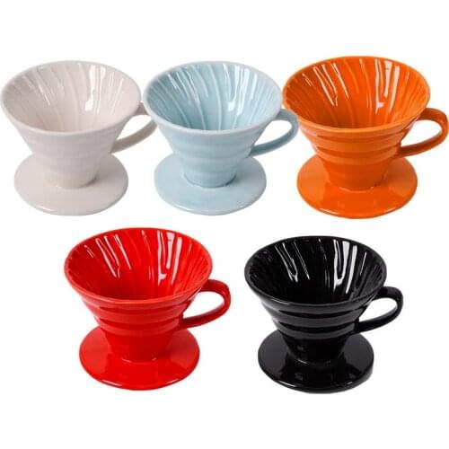 Ceramic Coffee Dripper For V60 Coffee Mugs With Separate Stand Drip Filter Cup Coffee Maker Machine Set For Engine V60