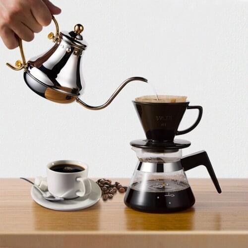 Hand brewed coffee court pot 304 stainless steel oil pot drip filter long mouth thin mouth coffee hand brewed pot