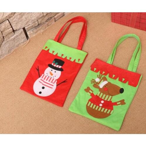 Hot 120pcs/lot 42*21 cm Christmas Candy Bags Kids Gifts Exquisite Xmas Party Decor For Home New Year Present Packet Santa Claus