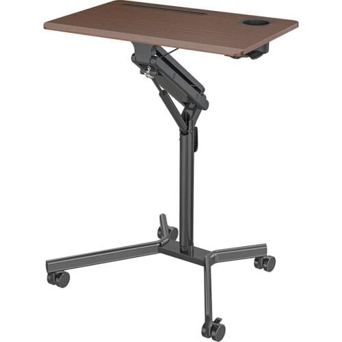 Hot-Selling Products 2 Lockable Wheels Round Edge Curved Angle Offer Gas Spring Laptop Strong Height Adjustable Desk