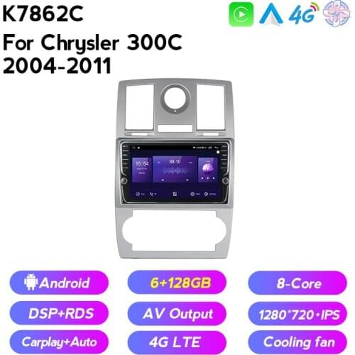 New system!PX6 2din android car radio player for Chrysler Aspen 300C 2004 2005 2006 2007 2008 Built-in carplay DSP 4G WiFi navi