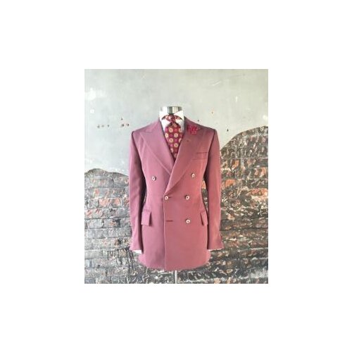 Pink Men Suits Double Breasted Suits Coat Peaked Lapel Custome Homme Fashion Tuxedos High Quality Terno Slim Fit Men Jacket+Pant