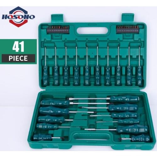 41Pcs Screwdrivers Set 75-200mm PP Chromium Vanadium Alloy Multi-function PP Handle Security Insulated Screwdrivers Screw Driver