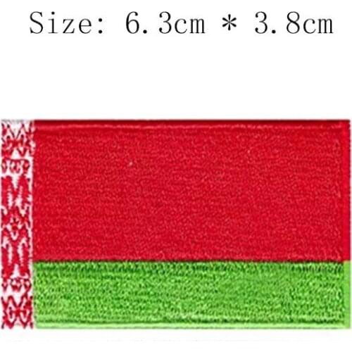 Belarus embroidery flag patch Wholesale price ironing badges for caps sleeve back of the clothes Pattern vertical bar patch