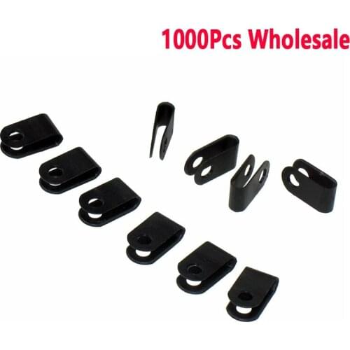 1000pcs Nylon White Black 3.3mm 1/8" Wire Cable Hose U Type R Clamp Clips Clip C= 3.3 5.2 5.3 8.4 10.4 13.2 16.2 19.2 25 30mm