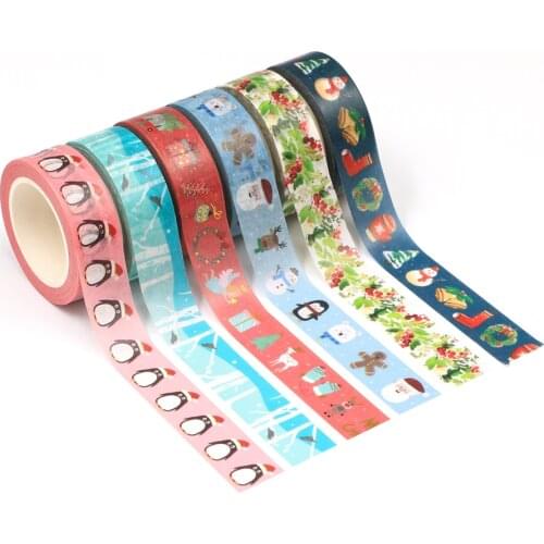 2021 NEW 1PC 10M Merry Christmas Snow Deer Flowers Decorative Washi Tape DIY Scrapbooking Masking Tape School Office Supply