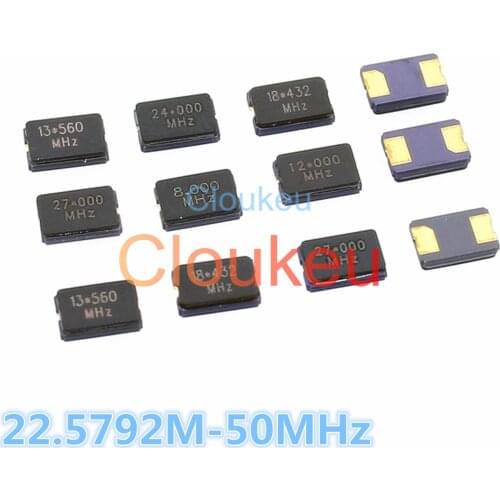 5032 5*3.2mm Passive crystal oscillator 22.5792M 24M 24.576M 25M 26M 27M 27.12M 30M 32M 36M 40M 48M 50MHz 2pin