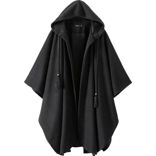 Nic Irregular Style Oversized Man and Womens Cape Coat Punk Long Trench Coats Hooded Cloak Hoody Windbreaker Shawl Jacket