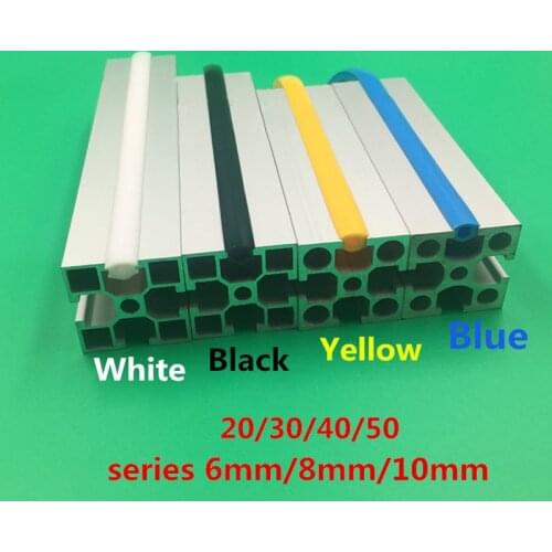 10meters 20/30/40/50 series 6mm/8mm /10mm flat seal for 2020 aluminum profile soft Slot Cover/ Panel Holder C-Beam machine