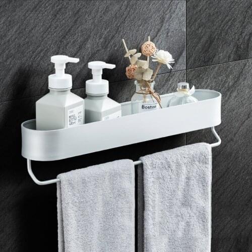 Bathroom Shelf Rack Kitchen Wall Shelves Bath Towel Holder Black Shower Storage Basket Kitchen Organizer Bathroom Accessories