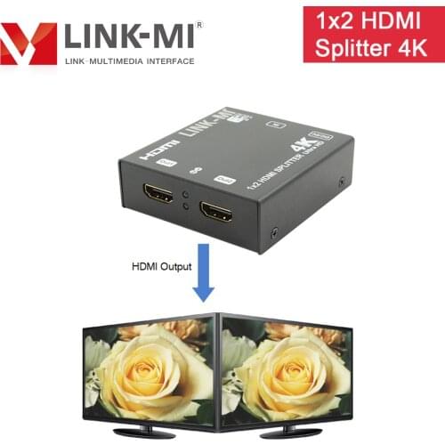LINK-MI 1x2 HDMI Splitter 4K Video Duplicator Support 3840x2160@60Hz YUV 4:2:0 60Hz EDID 3D HDCP 1.4