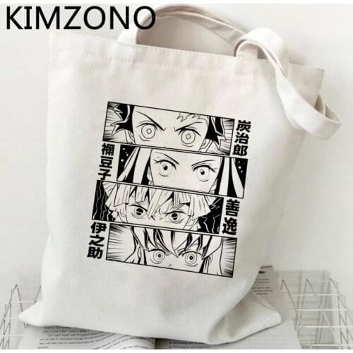 Demon Slayer Rengoku Inosuke Nezuko Kimetsu No Yaiba shopping bag bolsa canvas bolso handbag bag boodschappentas jute sac tissu