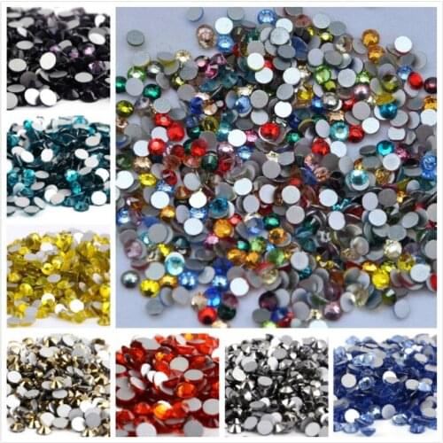 Ss2,ss3,ss4,ss5 AAAAA Top Quality Crystal Non Hotfix Rhinestone Super Bright Glass Strass 3D Nail Art Decoration