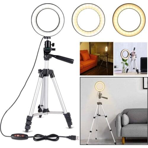 5.7inch LED SMD Ring Light Kit With Stand Dimmable 5500K For Camera Makeup Phone Flash lens beauty Fill Light Lamp for Photo