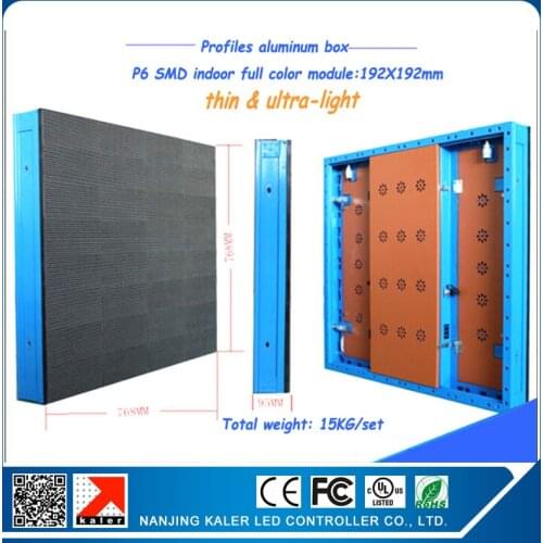 TEEHO 1pcs p6 cabinet 192*19dots 768x768mm profile aluminum box indoor SMD full color leasing display cabinet indoor video wall