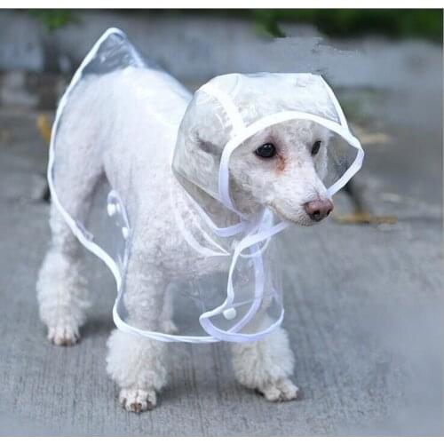 Pet products dog raincoat clothes coat transparent dog rain slicker waterproof dogs jumpsuit clothing for dogs XS S M L XL Size