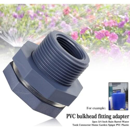 2pcs Water Tank Connector Seal For Aquariums Soild Rain Barrel PVC Plastic Hose Universal 3/4 Inch Garden Spigot Female Thread