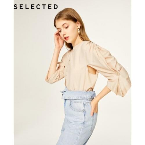 SELECTED Womens frivolity Old School Style 3/4 Sleevs Top Shirt S|420358001