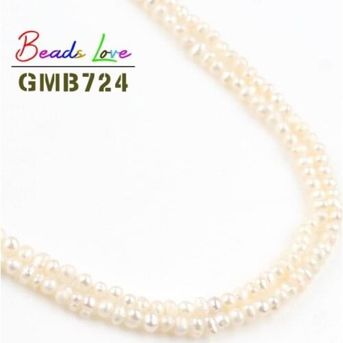 2.5-3mm Natural Round White Freshwater Pearl Beads for Needlework Jewelry Making Handmade DIY Bracelet Earrings Necklace 15 Inch