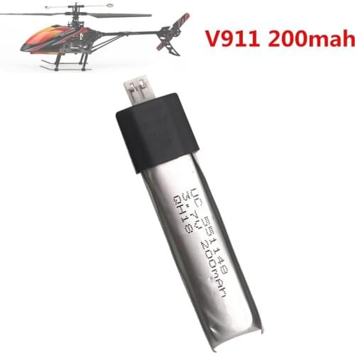 3.7V 200mAh Lipo Battery For WLtoys V911 V911-1 V911-2 2.4G 4Ch RC Helicopter Spare Parts