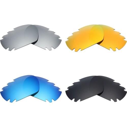 4 Pairs Mryok POLARIZED Replacement Lenses for Oakley Jawbone Vented Sunglasses Stealth Black & Ice Blue & Fire Red & Silver