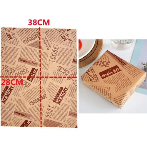 50/100Pcs 38*28CM Disposable Wax Paper Food Grade Greaseproof Paper Wrapping Bread Sandwich Burger Fries Oilpaper Baking Tools
