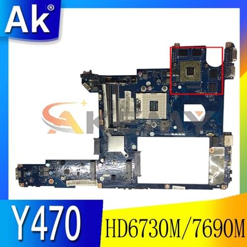 Akemy QIQY2 LA-6884P Motherboard For Lenovo Y470 Y471 Laptop Motherboard PGA989 HM65 HD6730M/7690M 2G 100% Test Work