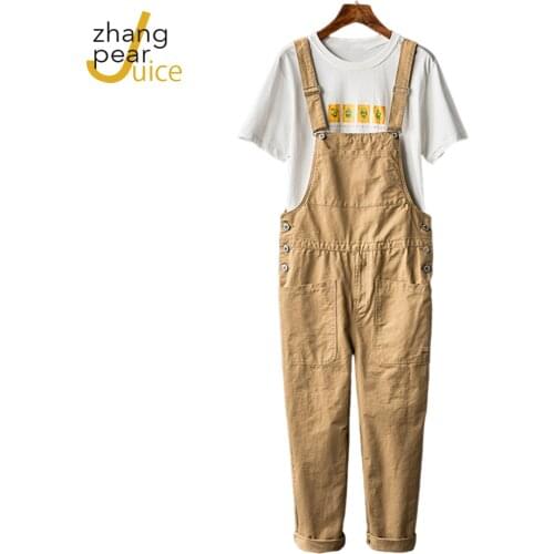 Men Pants Solid Color Casual Jumpsuits Streetwear Multi Pockets Fashion Suspenders Men Cargo Overalls