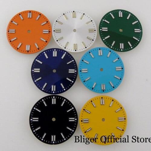 BLIGER 29MM Sterile fit MIYOTA 8215 821A 8205 ETA 2824 2836 Watch Dial Green luminous Index Green/Red/Blue/Orange Color