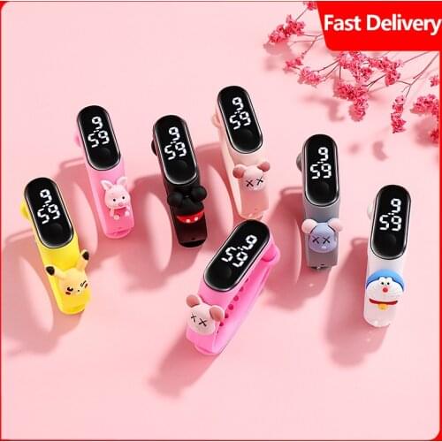 Childrens creative cute doll LED digital watch silica gel watch for primary and middle school students