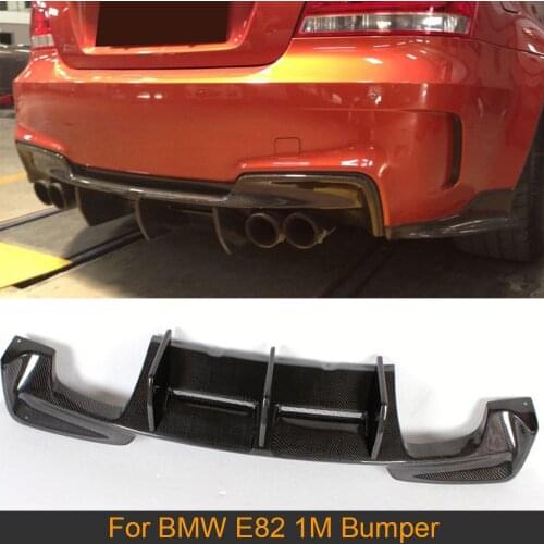 E82 Rear Bumper Diffuser Lip Spoiler for BMW E82 1M Bumper 2011 - 2017 Car Rear Bumper Diffuser Lip Spoiler Guard Black FRP