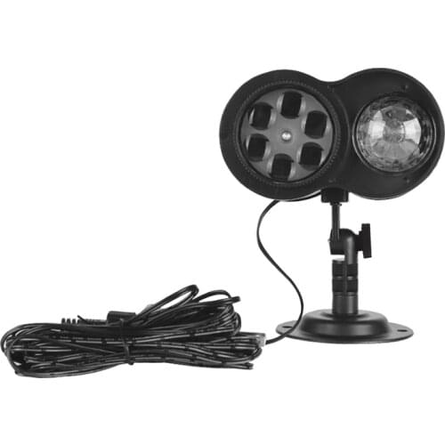 H054 Double Tube Water Wave Pattern Light Christmas Stage Projection Lamp LED Projector Remote Control