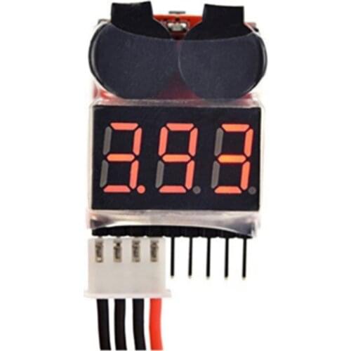 1S-8S Battery Voltage Meter Tester Low Voltage Buzzer Alarm Lipo Battery Voltage Indicator Tester for 3.7v 7.4v 11.1v