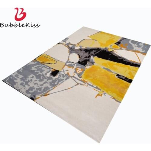Bubble Kiss European Style Abstract Oil Pattern Carpets for Living Room Home Decor Yellow Gray Floor Mat Customized Bedside Rugs