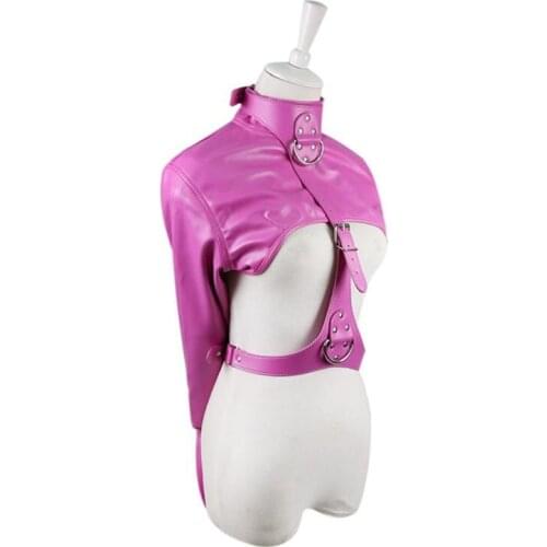 Leather Erotic Clothing Spanking Flirting Toys hand Back Clothes With Locks Sex Toys