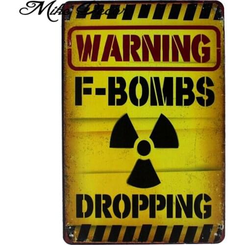 [ Mike86 ] BOMBS DROPPING Metal Tin Sign Wall Plaque Iron Painting Retro Gift pub Public Decor AA-1014