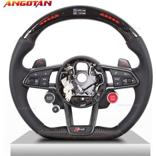 Modification of steering whee For Audi Rs RS3-RS7 A4 A5 A7 Q7 TT TTs R8 Steering Wheel Itlay Alcantara LED