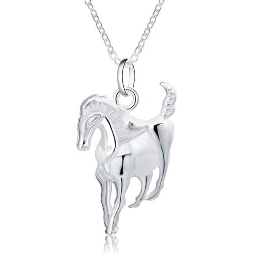Fashion silver plated pendant necklace for women cute animal horse necklace pendant hot sell silver plated jewelry drop shipping