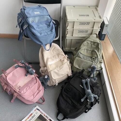 Nylon Laptop Backbag Multi-Pocket School Bag Trend Fashion Backpack Women Schoolbag Unisex Anti-Theft Backpack Waterproof