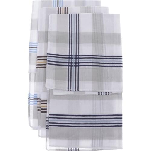 3pcs/Set Mens HANDKERCHIEFS 100% Cotton Pocket Square Wedding Hanky 40x40cm