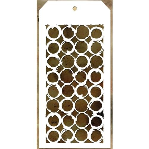 2021 New Label Tag Plastic Stencil For Craft Making Round Pattern Scrapbooking Background Greeting Card No Metal Cutting Dies