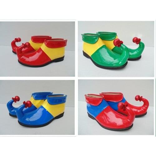 4 Colors Adult Kids Clown Shoes Halloween Cosplay Shoes Clown Performance Wear Accessories Christmas Party Supplies
