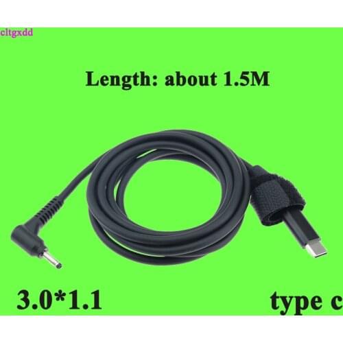 Type C to dc 3.0x1.1 3.0*1.0mm Male Plug Converter USB C PD Charging Cable Cord for Acer Aspire 19V Laptop Power Adapter 1.5m
