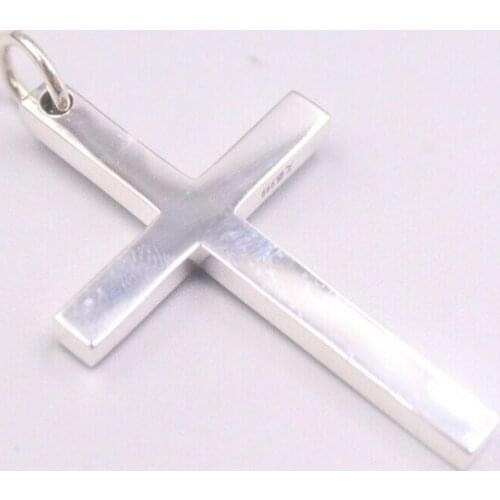 Authentic 999 Fine Silver Blessing Cross Pendant 1.96 Inch Stamp S999