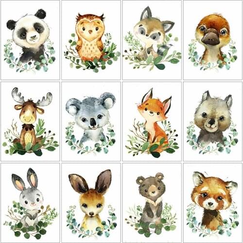 Full Square Diamond Embroidery Cartoon Animals Owl Picture Cross Stitch 5D Diamond Painting Fox Mosaic Handmade Home Decor Gift