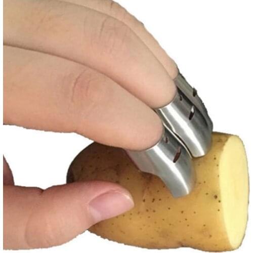 50sets/lot Adjustable Stainless Steel Hand Guard Finger Protector Knife Slice Chop Safe Slice Cooking Tool