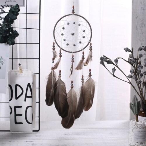 Retro Hollow Wind Chimes Dream Catcher Handmade Tree Of Life Dream Catchers With Feathers Wall Hanging Home Decor