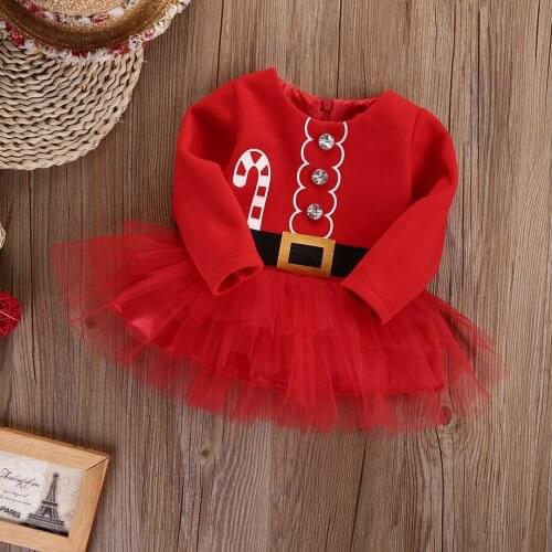 Christmas Clothes Baby Kids Girl 2021 Winter Warm Long Sleeve Dress Red Children Party Ball Gown Clothing for 2 3 4 6 Years Old