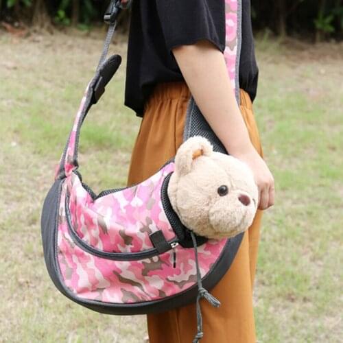 Oxford Mesh Pet Dog Outdoor Carrier Travel Handbag Cat Single Shoulder Backpack Portable Dog Slings Front Bags Yorkie Chihuahua